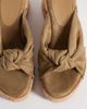 ASOS DESIGN ASOS DESIGN Tulip wedge sandals with twist detailing in khaki-Neutral - 4