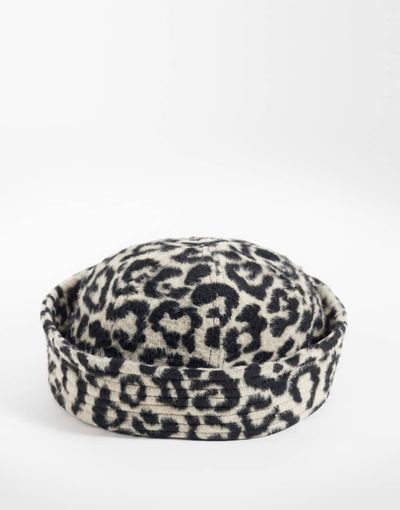 ASOS DESIGN ASOS DESIGN turnback bucket in leopard print-MULTI