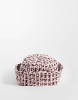 ASOS DESIGN ASOS DESIGN turnback hat in pink boucle
