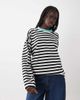ASOS DESIGN ASOS DESIGN turquoise neckband skate long sleeve t-shirt in black and white stripe-MULTI - 1