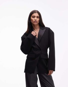 ASOS DESIGN ASOS DESIGN tux blazer with satin lapel in black