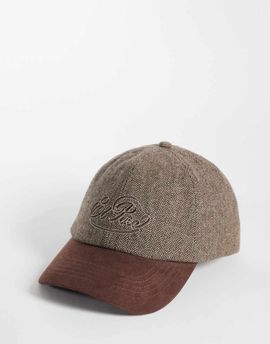 ASOS DESIGN ASOS DESIGN tweed cap with embroidery in brown