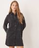 ASOS DESIGN ASOS DESIGN twill mini shirt dress with patchwork embroidery in washed black - 1