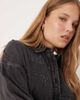 ASOS DESIGN ASOS DESIGN twill mini shirt dress with patchwork embroidery in washed black - 3
