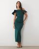 ASOS DESIGN ASOS DESIGN twist bardot midi dress in bottle green scuba-style fabric - 1