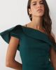 ASOS DESIGN ASOS DESIGN twist bardot midi dress in bottle green scuba-style fabric - 2