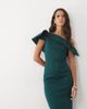ASOS DESIGN ASOS DESIGN twist bardot midi dress in bottle green scuba-style fabric - 4