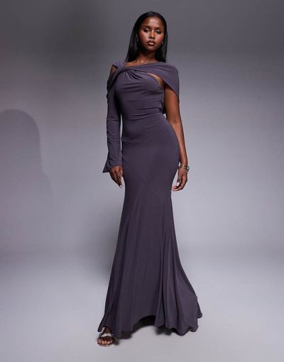 silver bridesmaid dresses asos DESIGN Grey bridesmaid