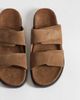 ASOS DESIGN ASOS DESIGN two strap sandals in stone suede-Neutral - 3