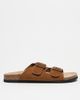 ASOS DESIGN ASOS DESIGN two strap sandals in tan with cork soles-Brown - 2