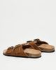 ASOS DESIGN ASOS DESIGN two strap sandals in tan with cork soles-Brown - 4