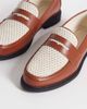 ASOS DESIGN ASOS DESIGN two tone penny loafers with raffia detailing in brown and cream-Multi - 1