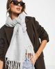 ASOS DESIGN ASOS DESIGN two tone supersoft scarf with tassels in ice gray - 1