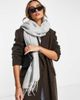 ASOS DESIGN ASOS DESIGN two tone supersoft scarf with tassels in ice gray - 3