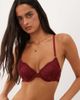 ASOS DESIGN ASOS DESIGN Tyla eyelash lace molded bra in burgundy-Red - 1