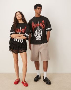 ASOS DESIGN ASOS DESIGN Unisex oversized athletic t-shirt with Blink-182 print in black