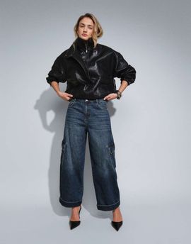 ASOS DESIGN ASOS DESIGN utility cargo jeans in midwash blue