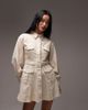 ASOS DESIGN ASOS DESIGN utility mini shirt dress with belt in cream-White - 1