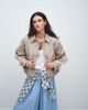ASOS DESIGN ASOS DESIGN utility pocketed short cape back cotton blend trench coat with water repellent finish in light stone-Brown - 1