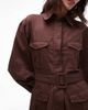 ASOS DESIGN ASOS DESIGN utility shirt mini dress with belt in chocolate-Black - 4