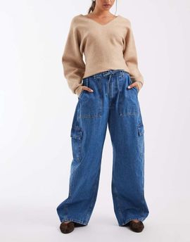 ASOS DESIGN ASOS DESIGN utility tie waist jeans in blue - part of a set