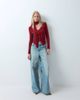 ASOS DESIGN ASOS DESIGN v-neck cardigan with scarf in red - 2