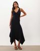 ASOS DESIGN ASOS DESIGN v-neck handkerchief hem midi dress in navy - 1