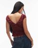 ASOS DESIGN ASOS DESIGN V-neck ruched top with tie back in burgundy-Red - 2