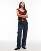 ASOS DESIGN ASOS DESIGN V-neck ruched top with tie back in burgundy-Red - 4