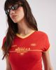 ASOS DESIGN ASOS DESIGN v neck baby tee with sports graphic in red - 4