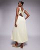 ASOS DESIGN ASOS DESIGN v neck lace bodice midi dress in buttermilk-Yellow - 3