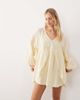 ASOS DESIGN ASOS DESIGN v neck laundered smock mini dress in washed lemon-No color - 1
