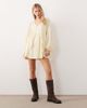 ASOS DESIGN ASOS DESIGN v neck laundered smock mini dress in washed lemon-No color - 2