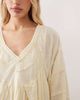 ASOS DESIGN ASOS DESIGN v neck laundered smock mini dress in washed lemon-No color - 3