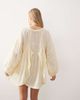 ASOS DESIGN ASOS DESIGN v neck laundered smock mini dress in washed lemon-No color - 4