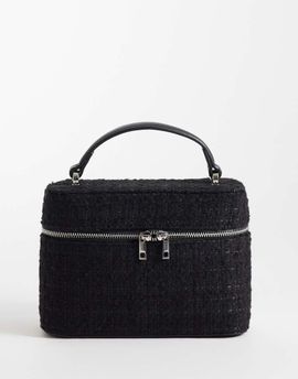 ASOS DESIGN ASOS DESIGN vanity box bag with detachable cross-body strap in black boucle