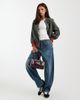 ASOS DESIGN ASOS DESIGN varsity bomber jacket in khaki-Green - 1
