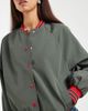 ASOS DESIGN ASOS DESIGN varsity bomber jacket in khaki-Green - 4