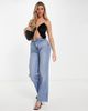 ASOS DESIGN ASOS DESIGN velvet cami top with crystal ring in black - 4