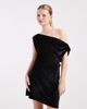 ASOS DESIGN ASOS DESIGN velvet draped one shoulder mini dress in black - 1
