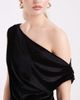 ASOS DESIGN ASOS DESIGN velvet draped one shoulder mini dress in black - 2