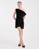 ASOS DESIGN ASOS DESIGN velvet draped one shoulder mini dress in black - 4