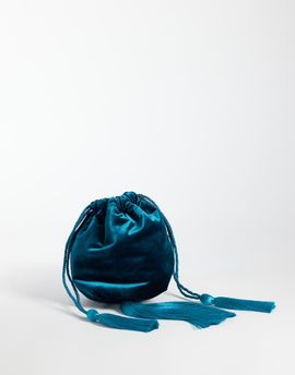 ASOS DESIGN ASOS DESIGN velvet tassel bag in blue