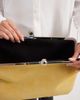 ASOS DESIGN ASOS DESIGN velvet touch oversized frame clutch purse in buttermilk-Yellow - 4
