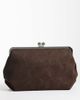 ASOS DESIGN ASOS DESIGN velvet touch oversized frame clutch purse in chocolate-Brown - 1