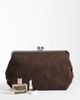 ASOS DESIGN ASOS DESIGN velvet touch oversized frame clutch purse in chocolate-Brown - 2