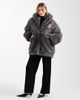 ASOS DESIGN ASOS DESIGN vintage 80s faux fur jacket with gold brooch detailing in gray - 3