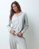 ASOS DESIGN ASOS DESIGN Viscose super soft long sleeve shirt & trouser pyjama set in gray heather - 2