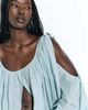 ASOS DESIGN ASOS DESIGN volume cut-out long sleeve blouse in turquoise-Blue - 2