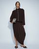 ASOS DESIGN ASOS DESIGN volume drape maxi skirt in dark brown - part of a set-Green - 3